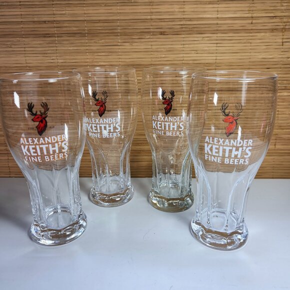 Alexander Keith's Beer Glasses and Stand Set 4 Glasses Barware A. Keith's - Picture 2 of 13